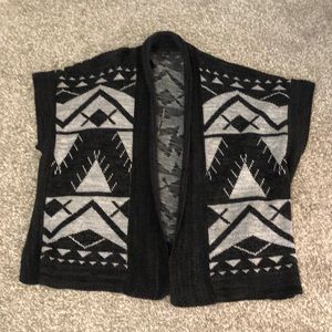 Gray Tribal Design Poncho